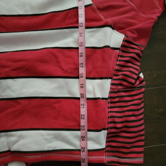 Free People Work It Out Printed Rugby Polo Womens M Red Preppy 90's Y2K Sporty - Picture 8 of 8